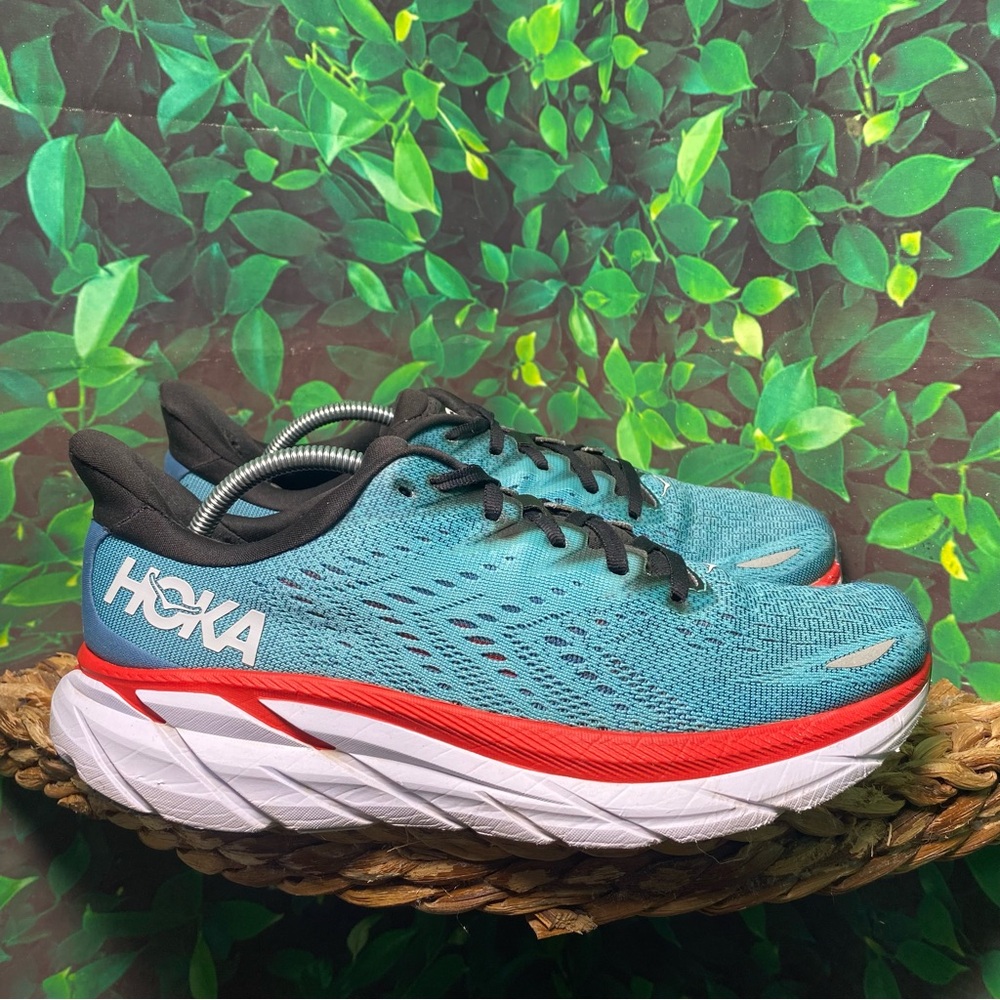 Hoka Men's Blue and Red Running Shoes
